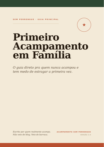 Capa do guia Primeiro Acampamento em Família